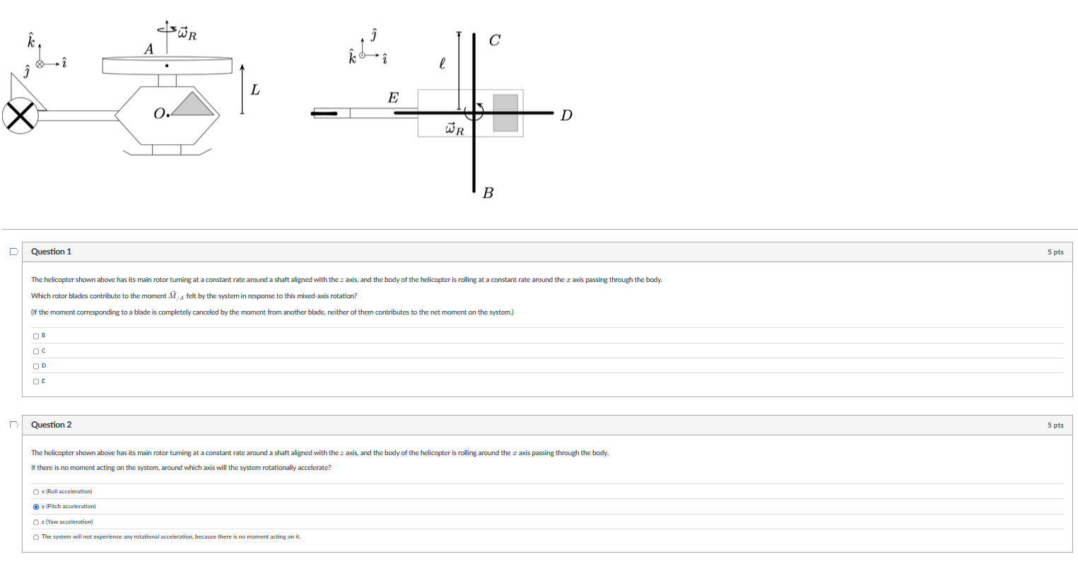 Question 1 The helicopter shown above has its