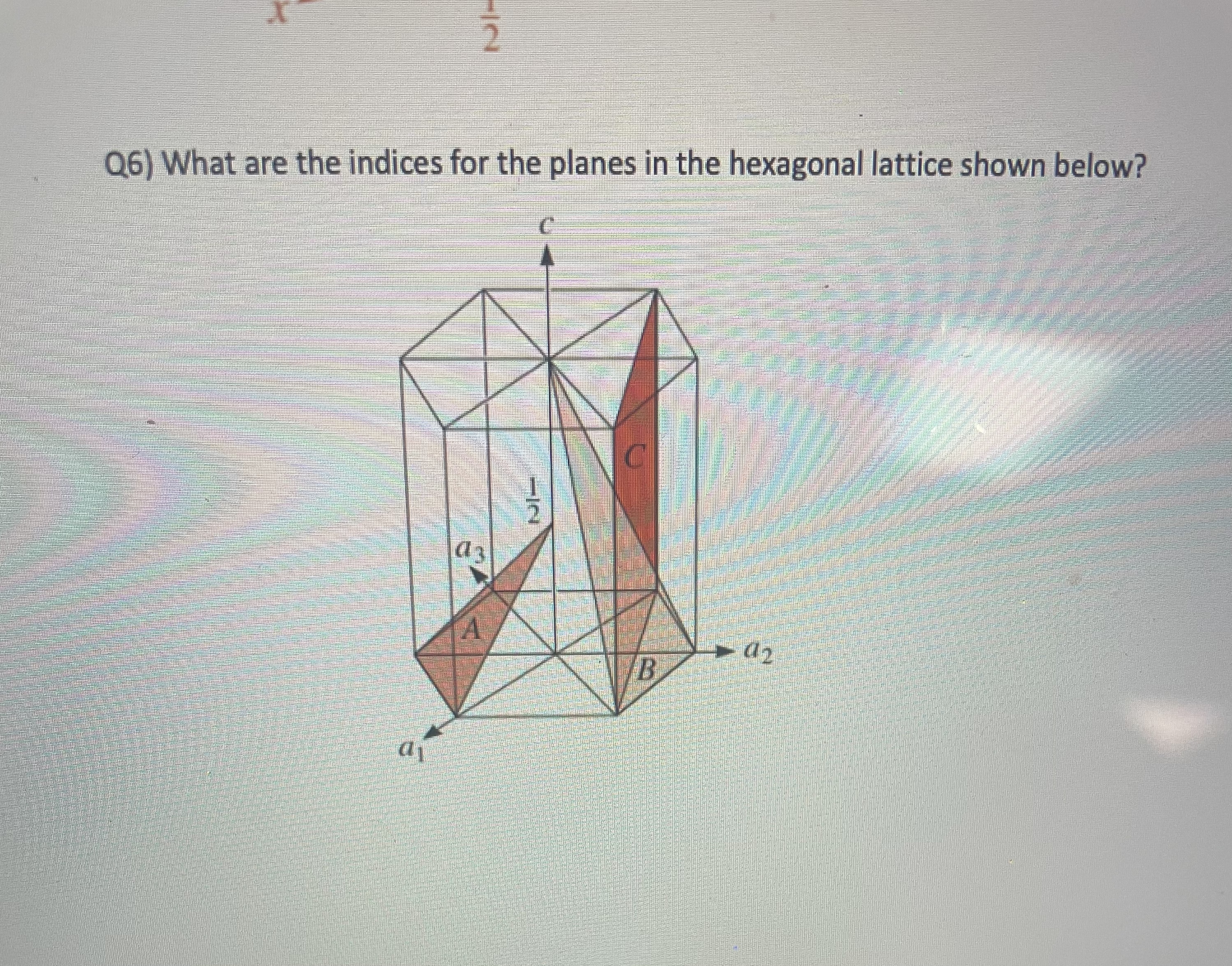 Q 6 ) What are the indices for the planes in the