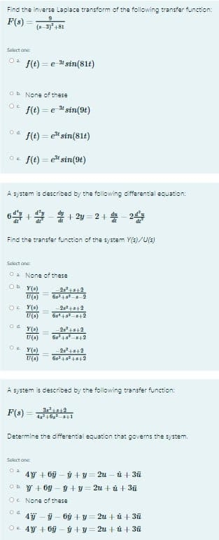 solve the 3 control syseem cource question plase