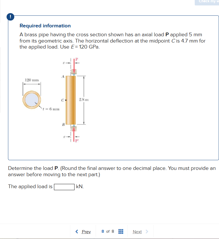 Required information A brass pipe having the