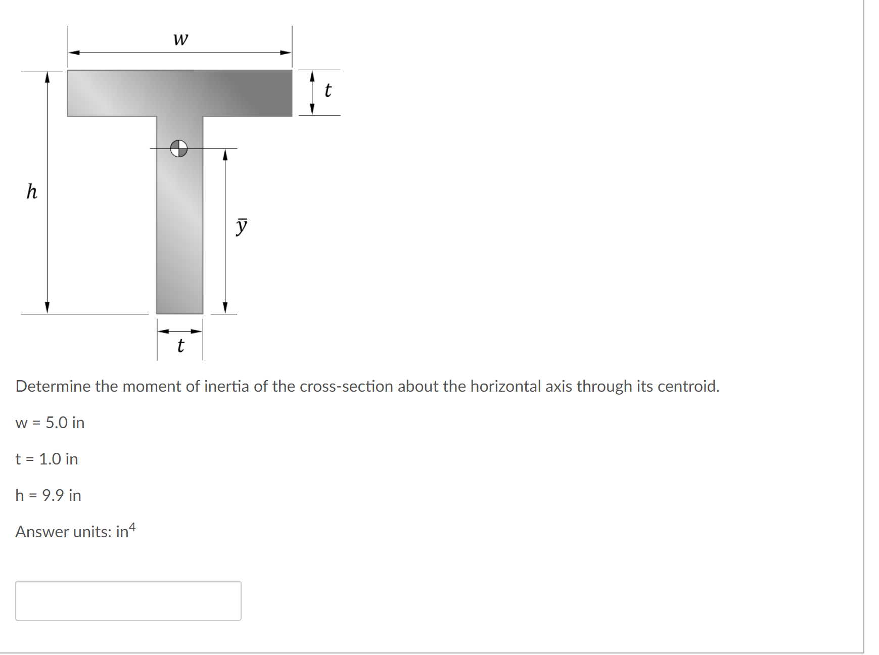 Determine the moment of inertia of the cross -