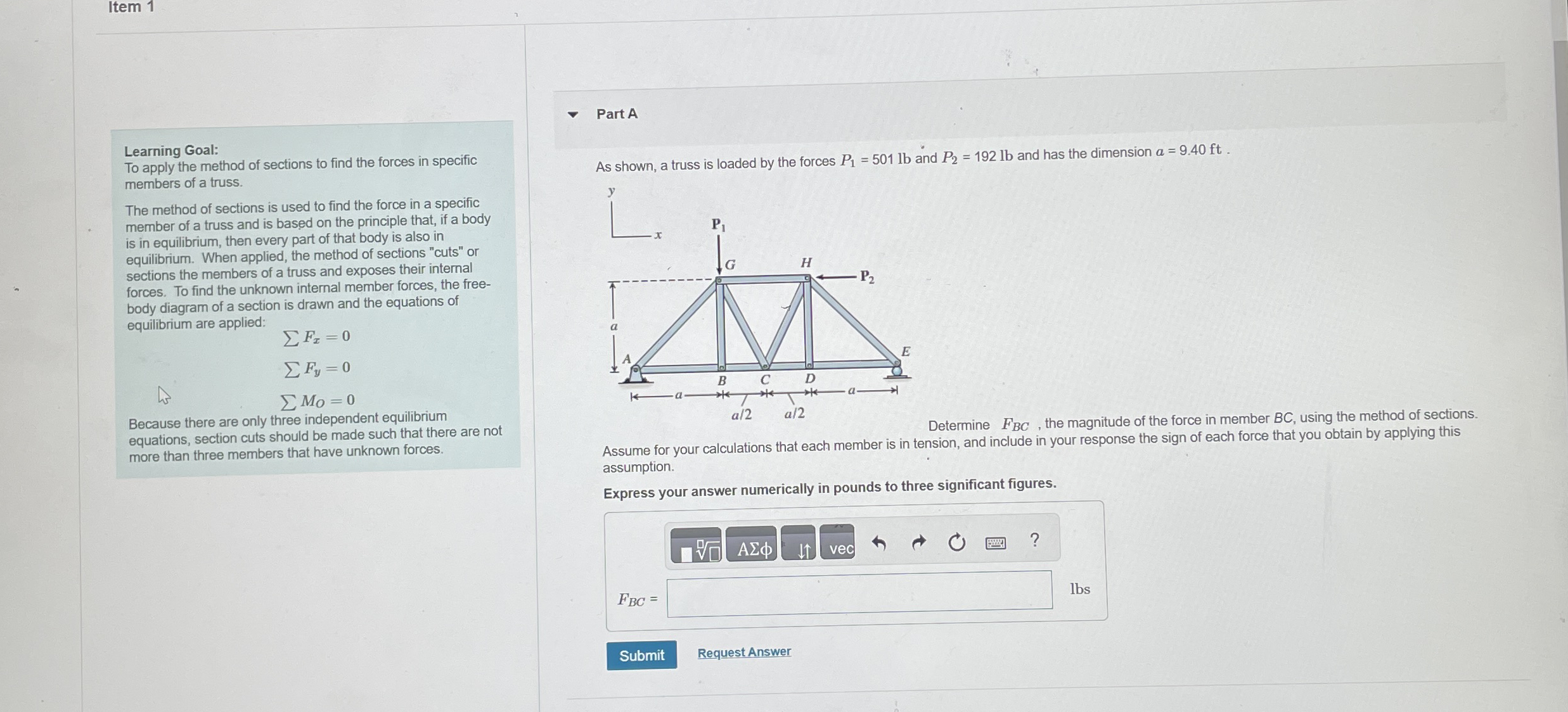 Item 1 Learning Goal: To apply the method of