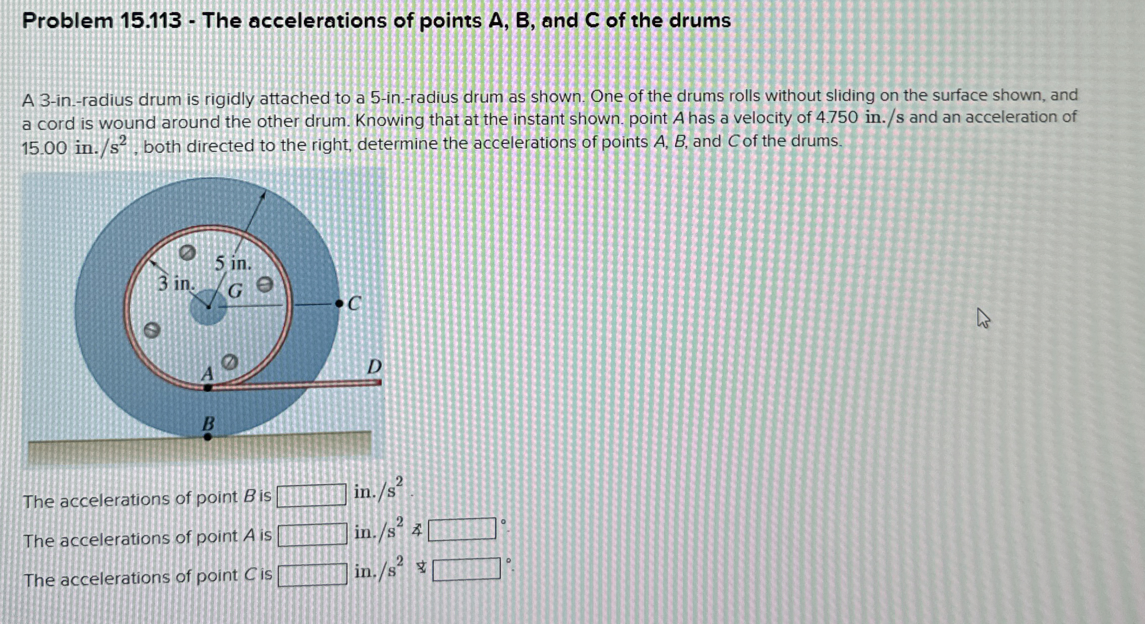 Problem 1 5 . 1 1 3 - The accelerations of points