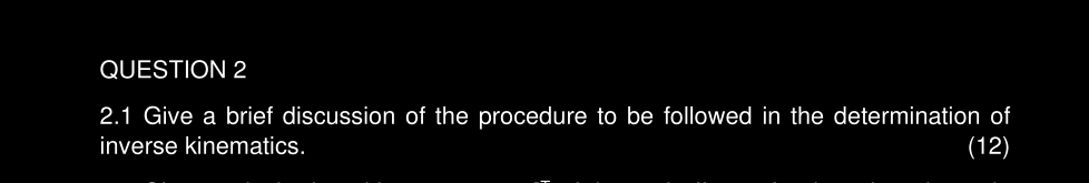 QUESTION 2 2 . 1 Give a brief discussion of the
