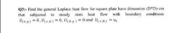 Find the general Laplace beat flow for square