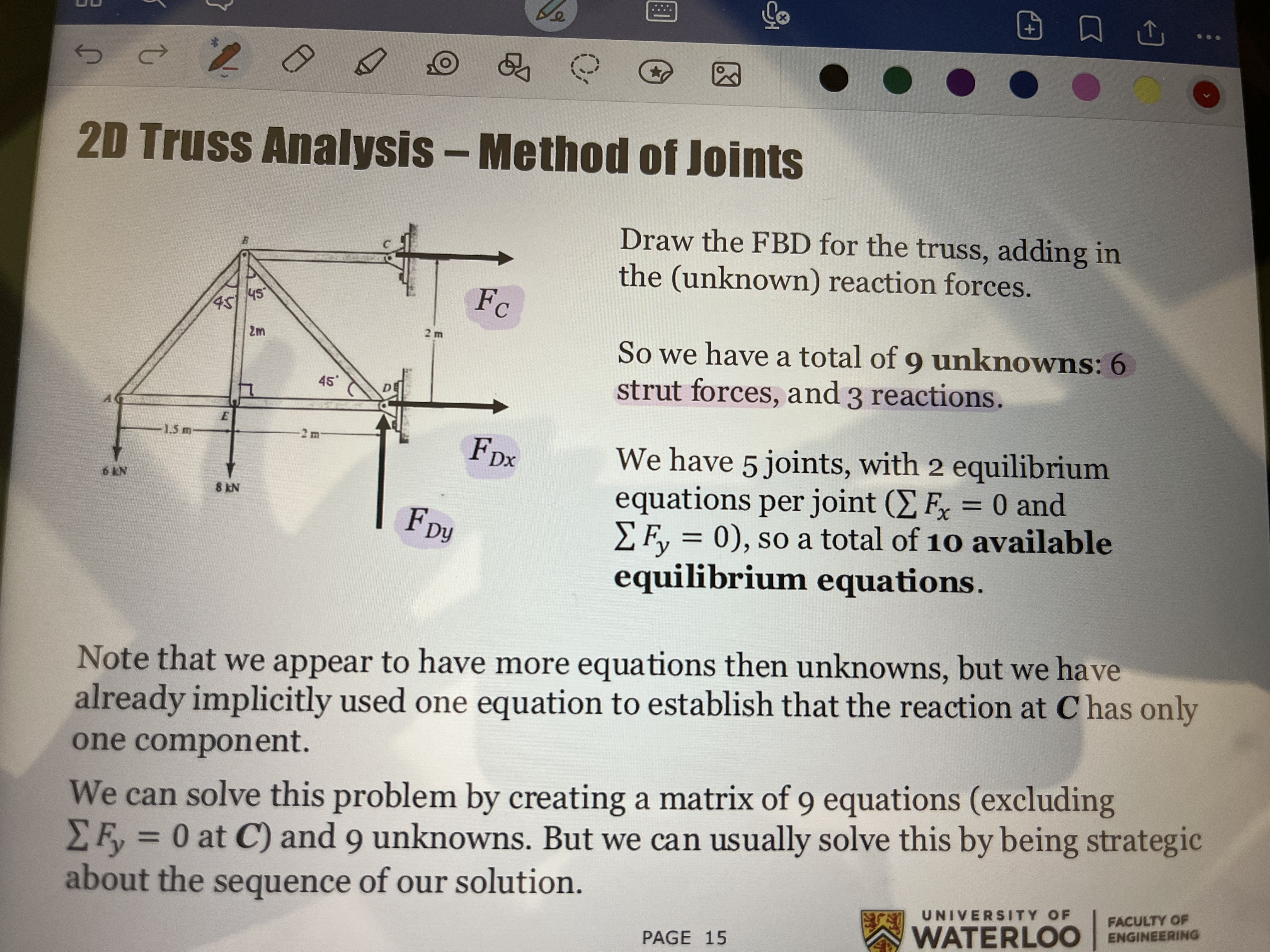 2 0 Truss Analysis - Method of Joints Draw the