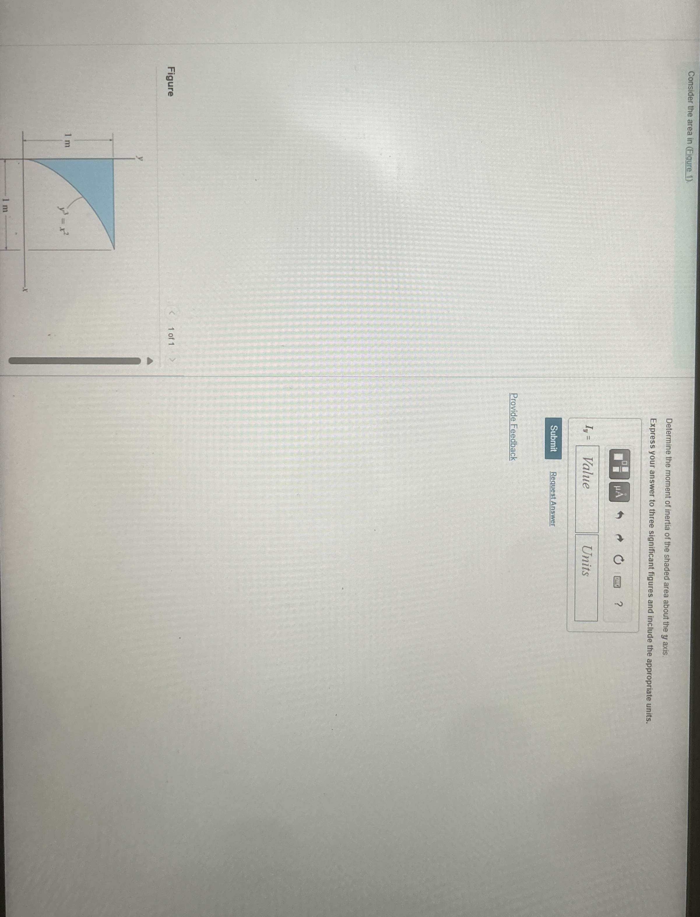 Consider the area in ( Figure 1 ) . Determine the