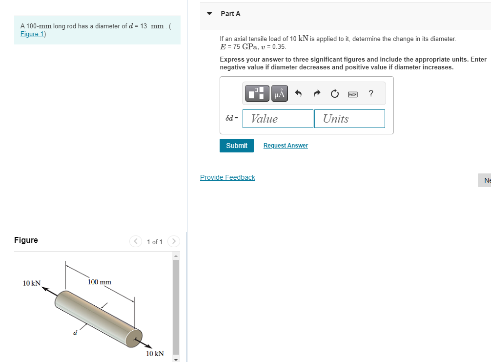 A 1 0 0 - m m long rod has a diameter of Figure 1