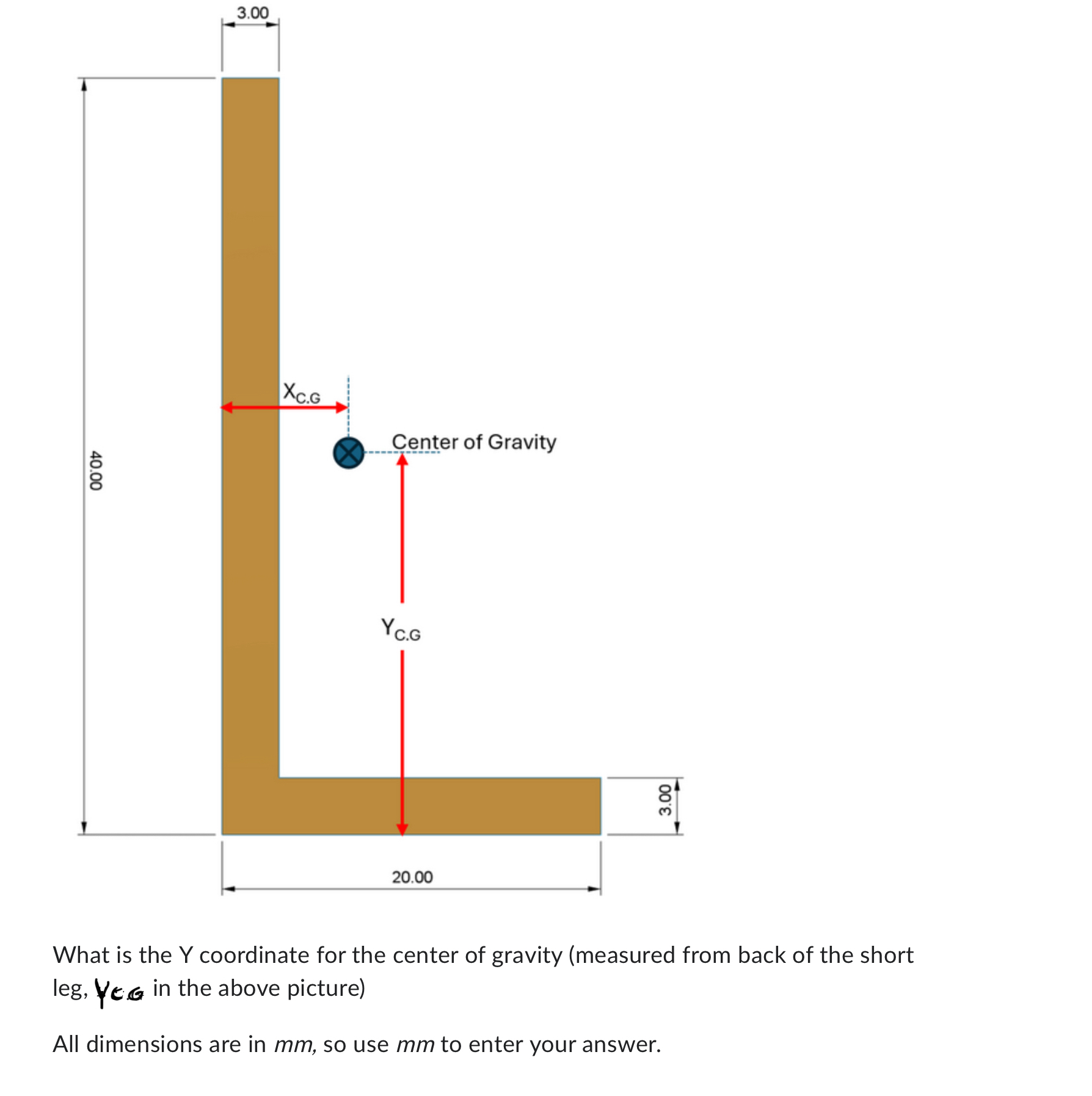 What is the Y coordinate for the center of