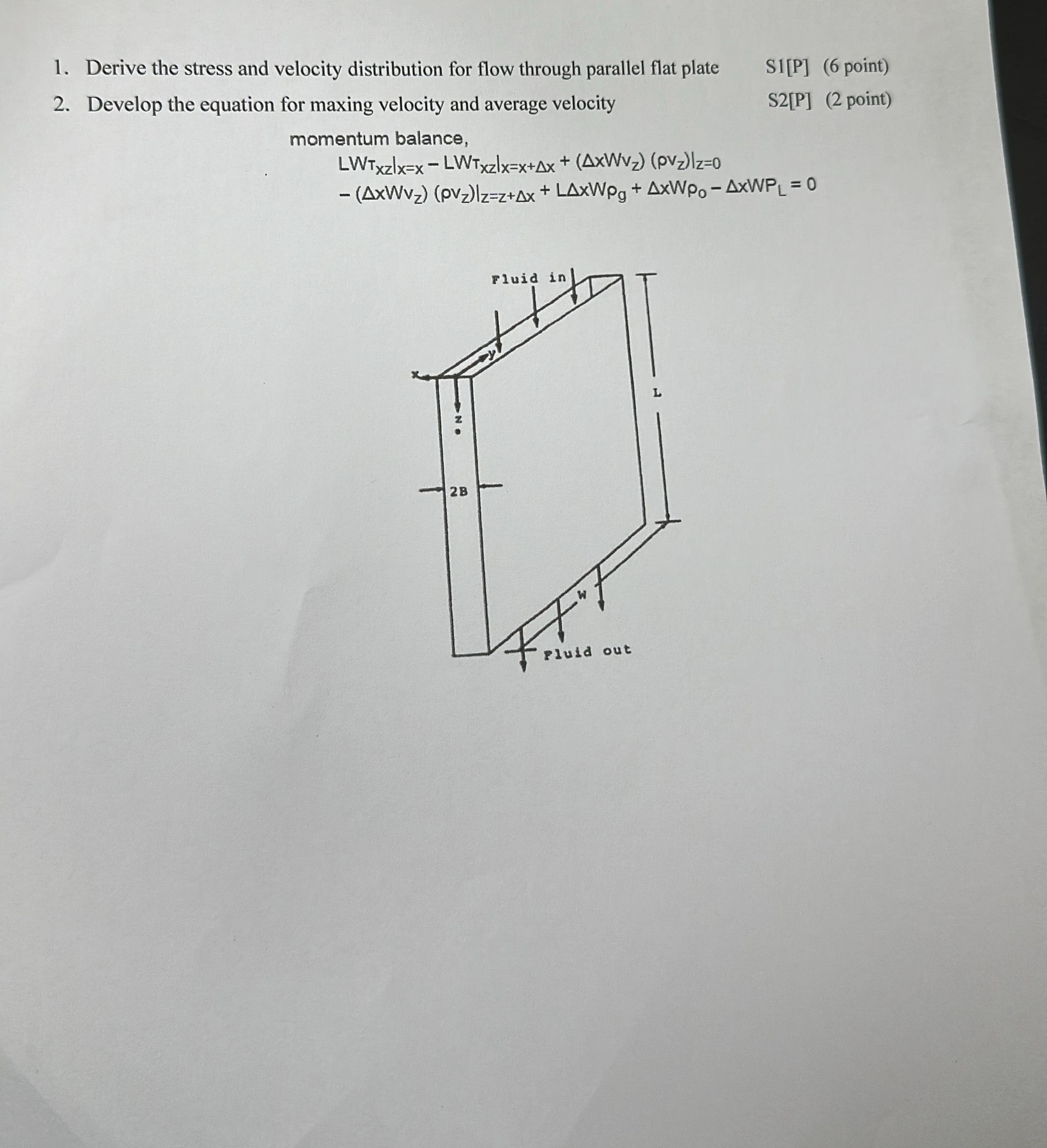 Derive the stress and velocity distribution for