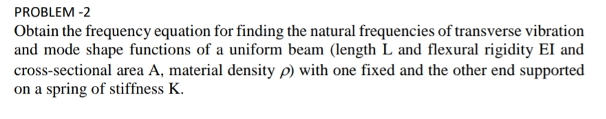Obtain the frequency equation for finding the