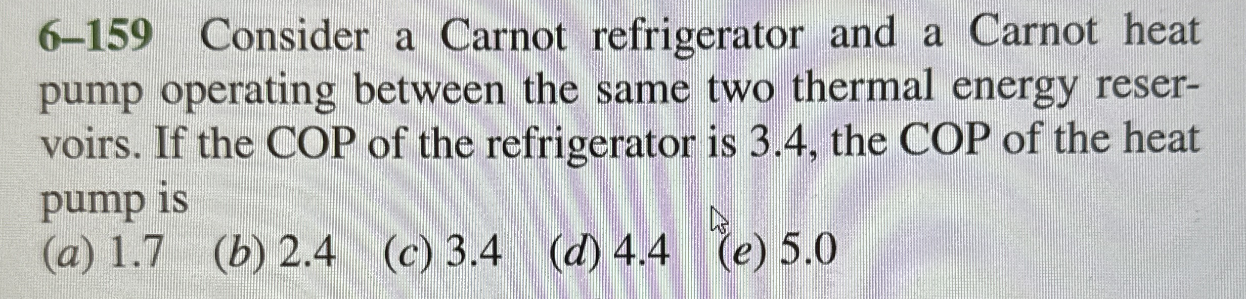 6 - 1 5 9 Consider a Carnot refrigerator and a