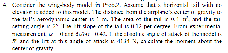 Consider the wing - body model in Prob . 2 .