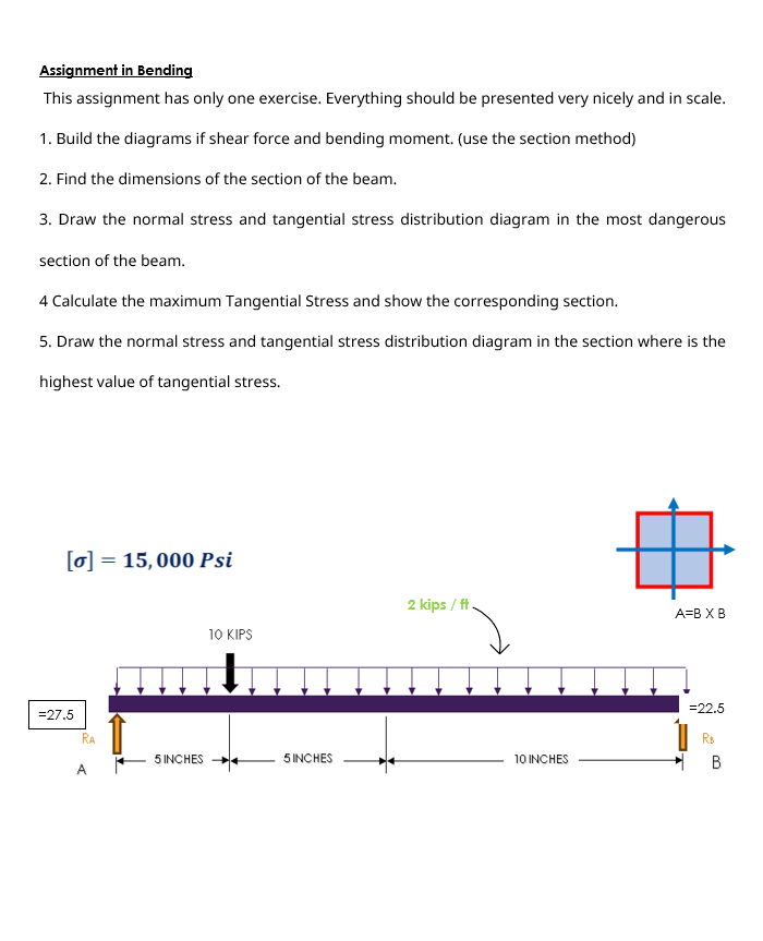 Assignment in Bending This assignment has only