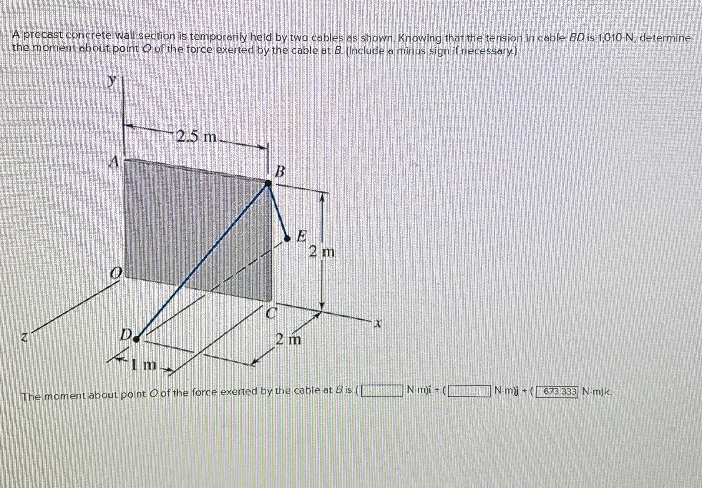 A precast concrete wall section is temporarily