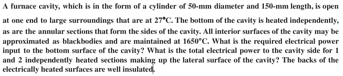 A furnace cavity, which is in the form of a