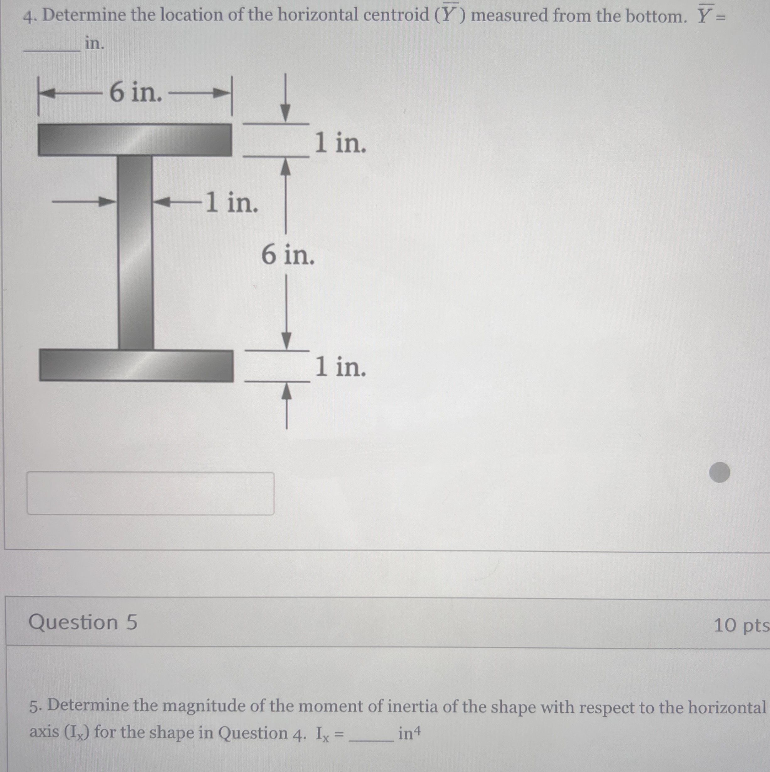 Determine the location of the horizontal centroid