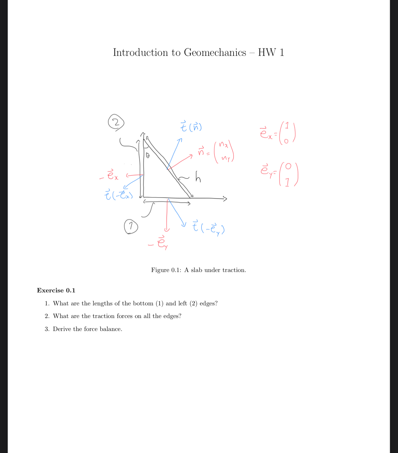 Introduction to Geomechanics - HW 2 You can