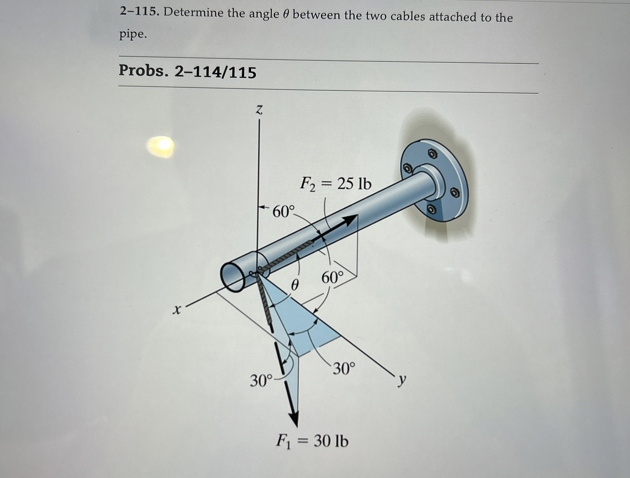 2 - 1 1 5 . Determine the angle between the two