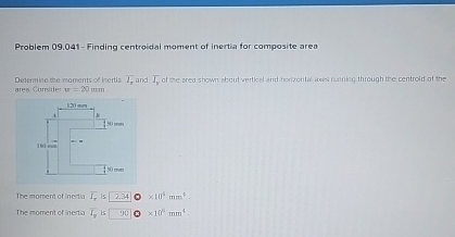 Problem 0 9 . 0 4 1 - Finding centroidal moment