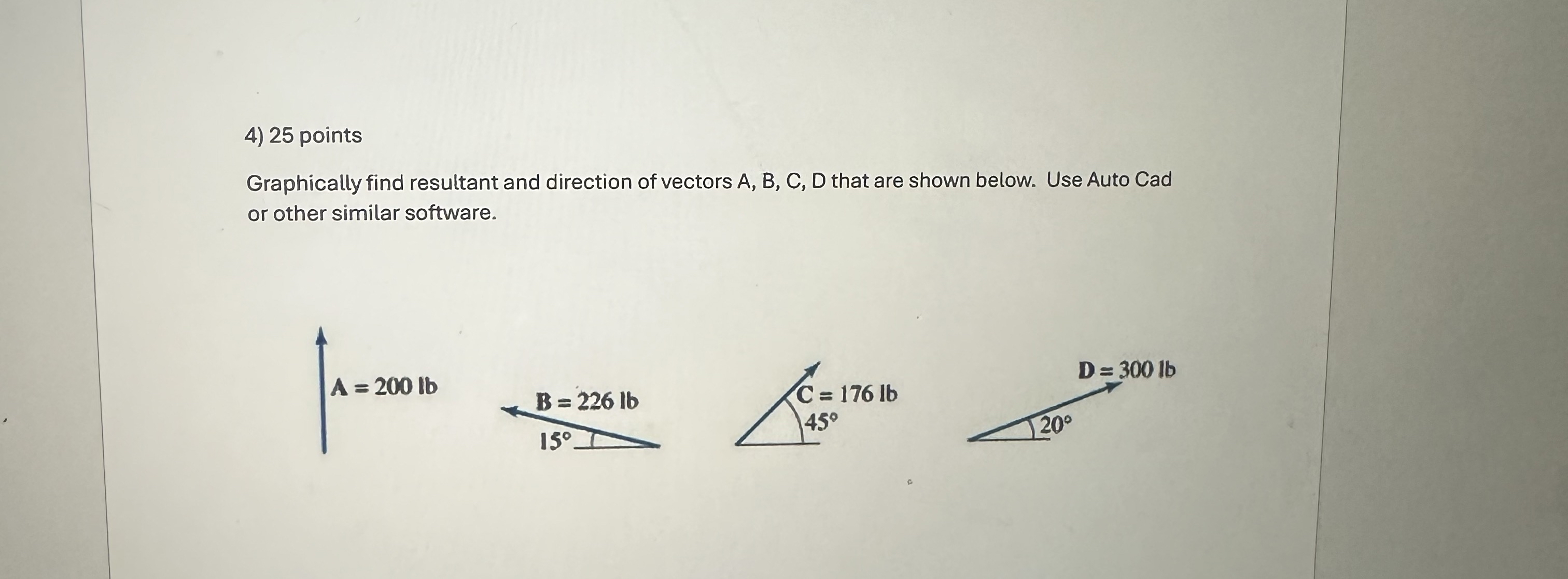 Steps for 2 5 points Graphically find resultant