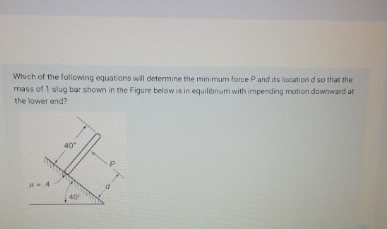 Which of the following equations will determine
