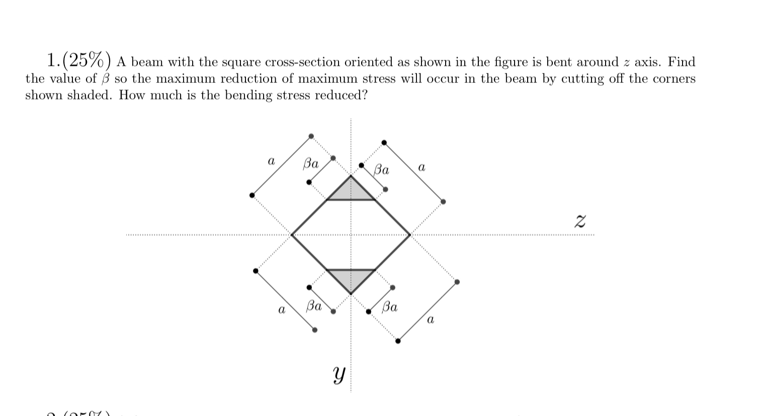 How to solve ( 2 5 % ) A beam with the square