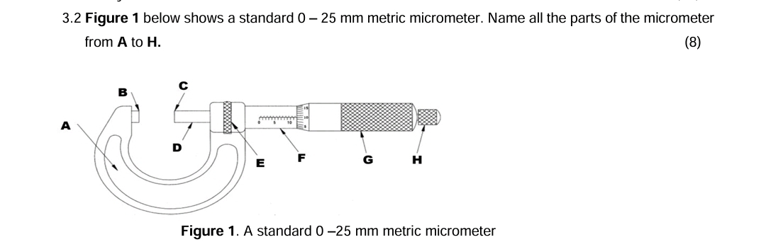 3 . 2 Figure 1 below shows a standard 0 - 2 5 m m