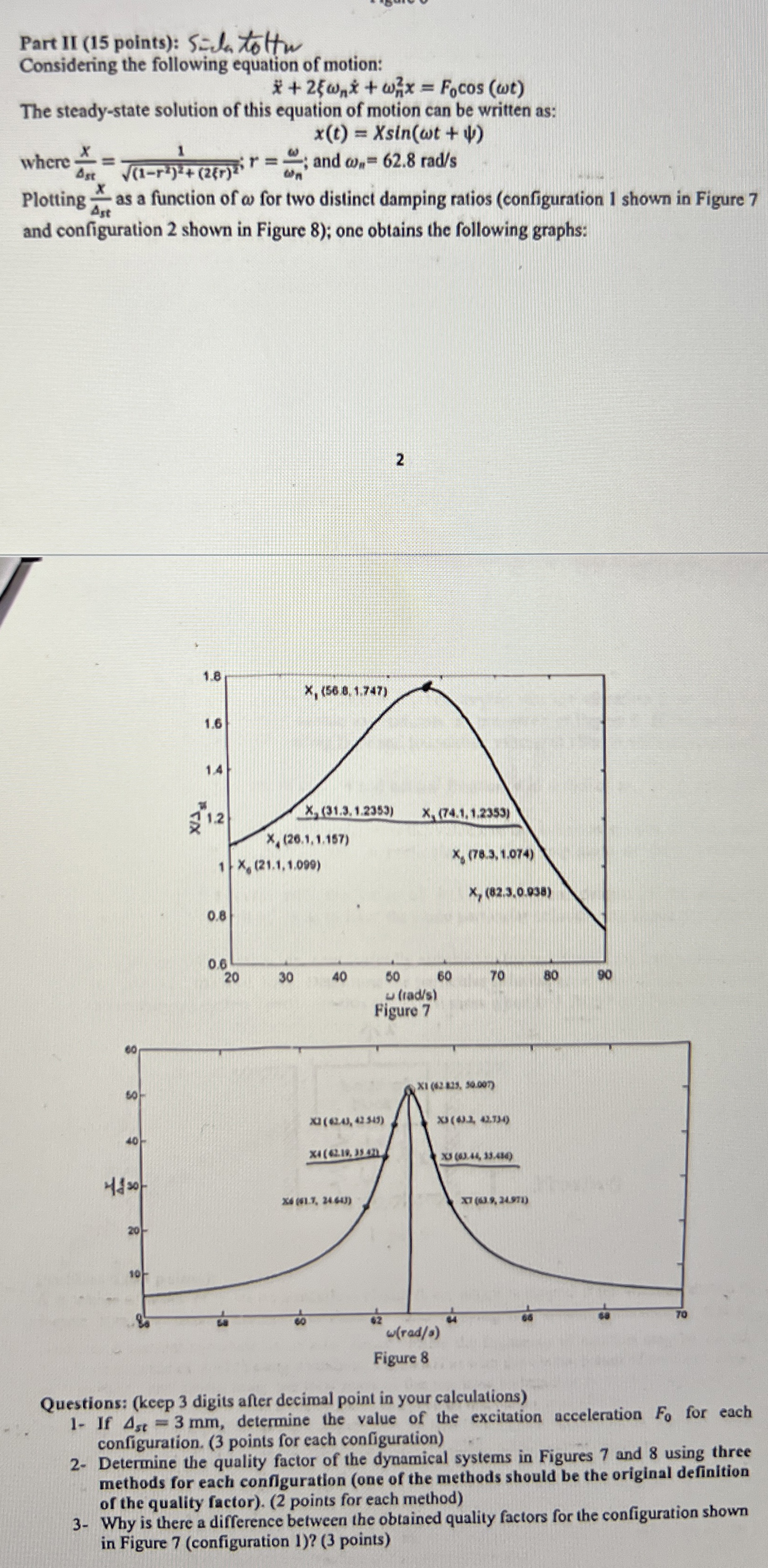 Part II ( 1 5 points ) : S = la to thw