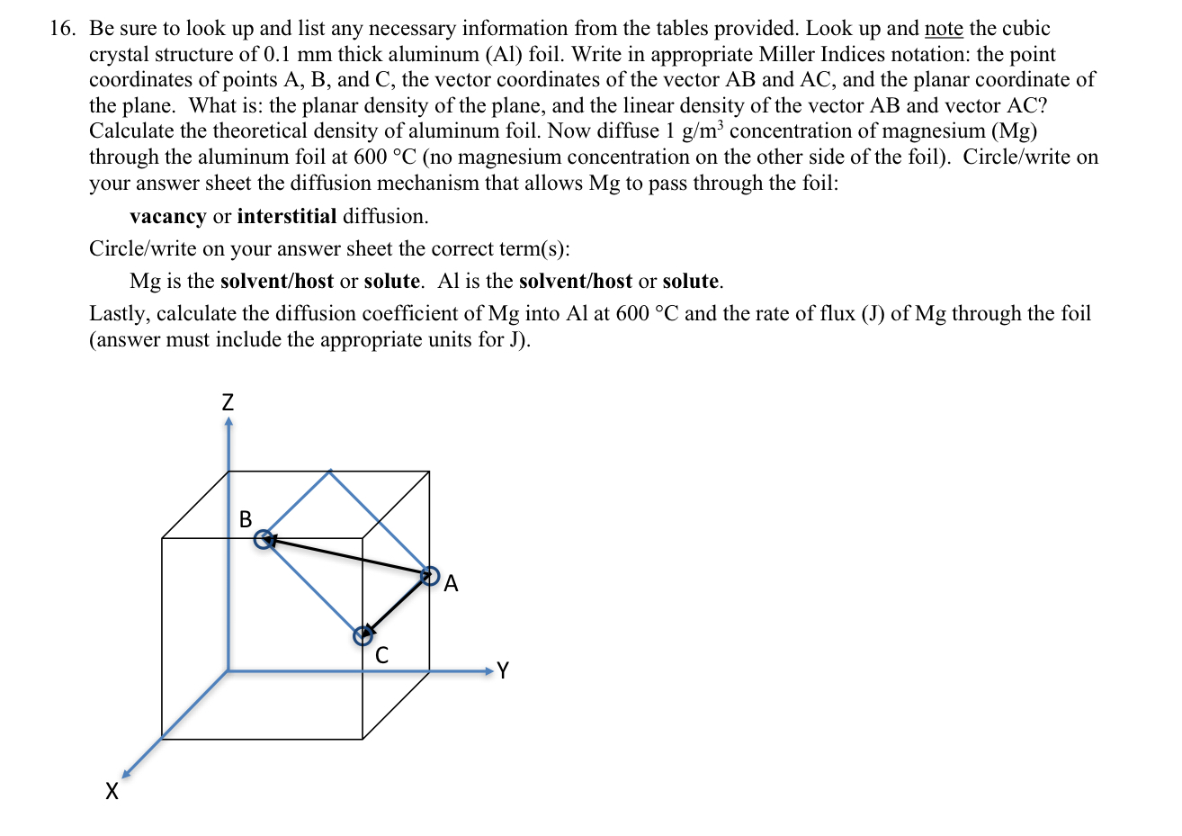 Be sure to look up and list any necessary