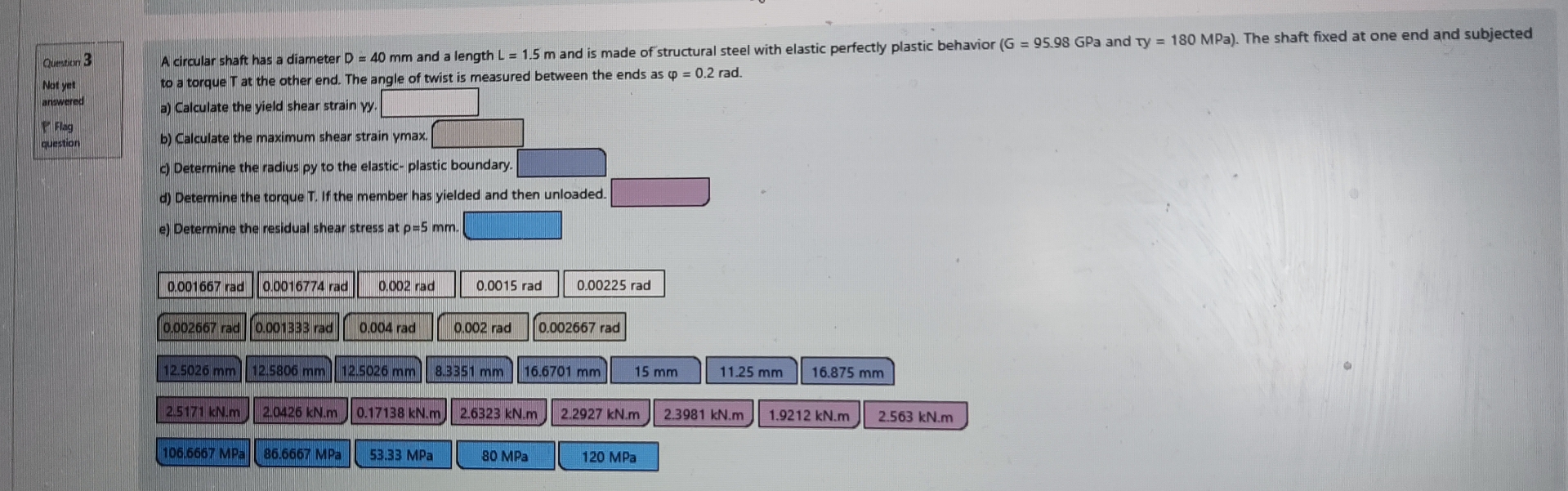 Question 3 Nat yet answered PFlag question to a