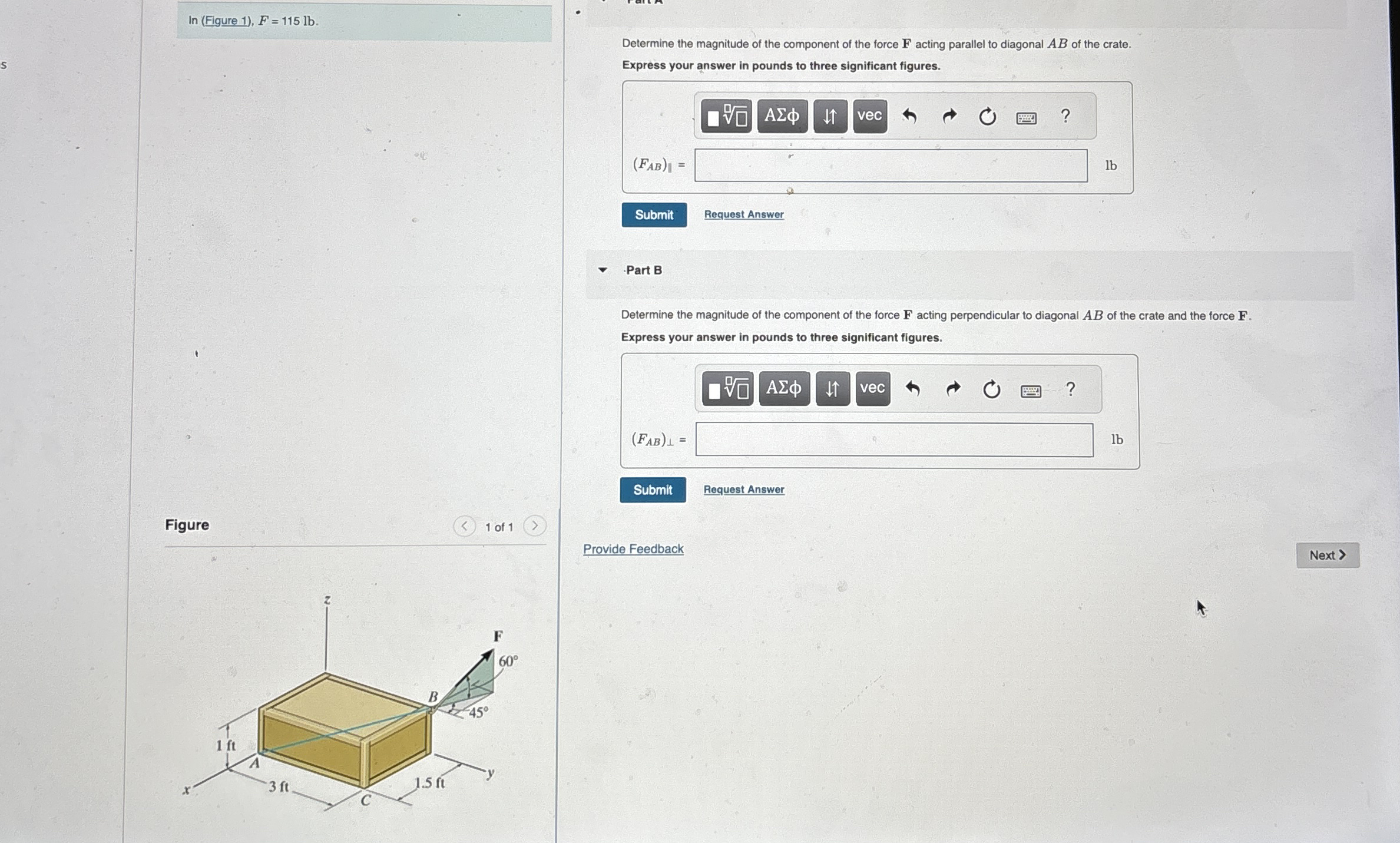 Determine the magnitude of the component of the