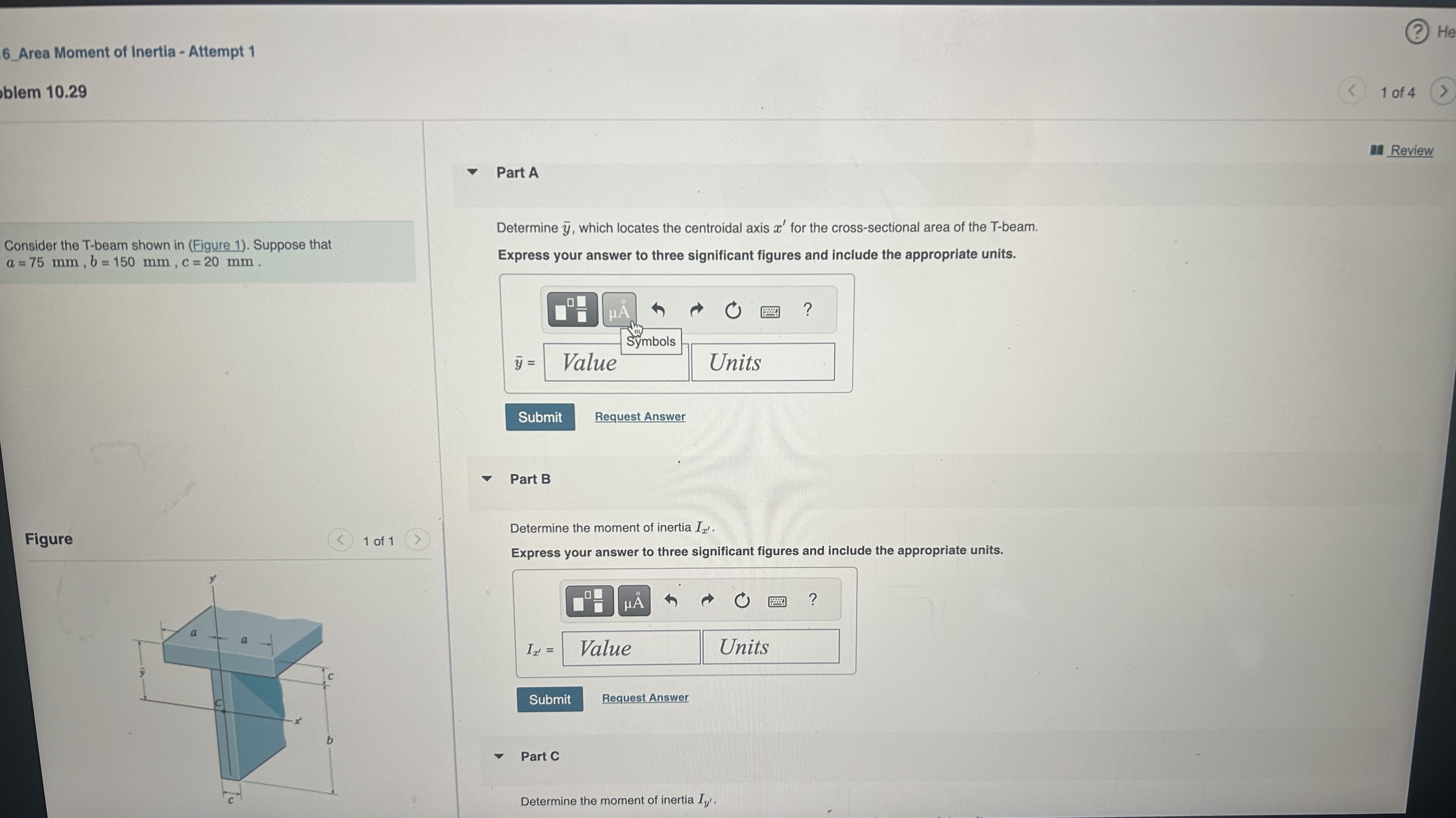 6 _ Area Moment of Inertia - Attempt 1 blem 1 0 .