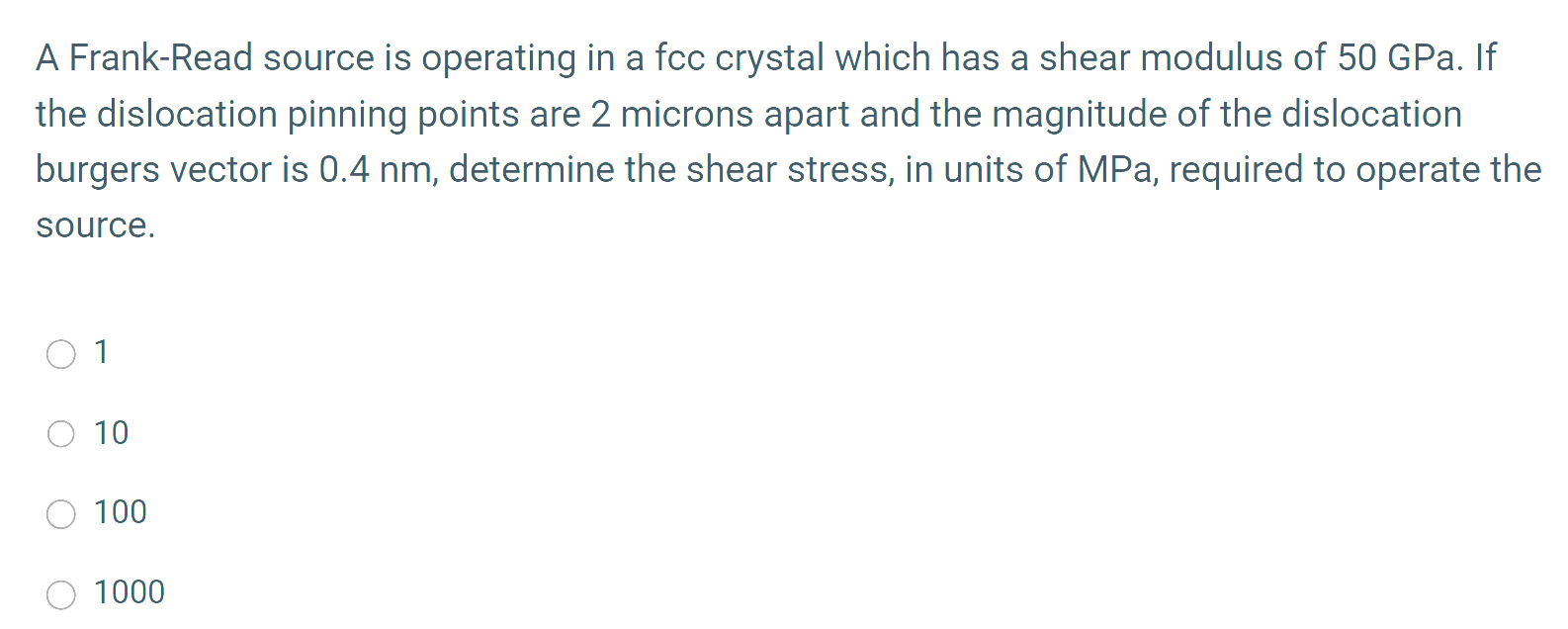 A Frank - Read source is operating in a fcc