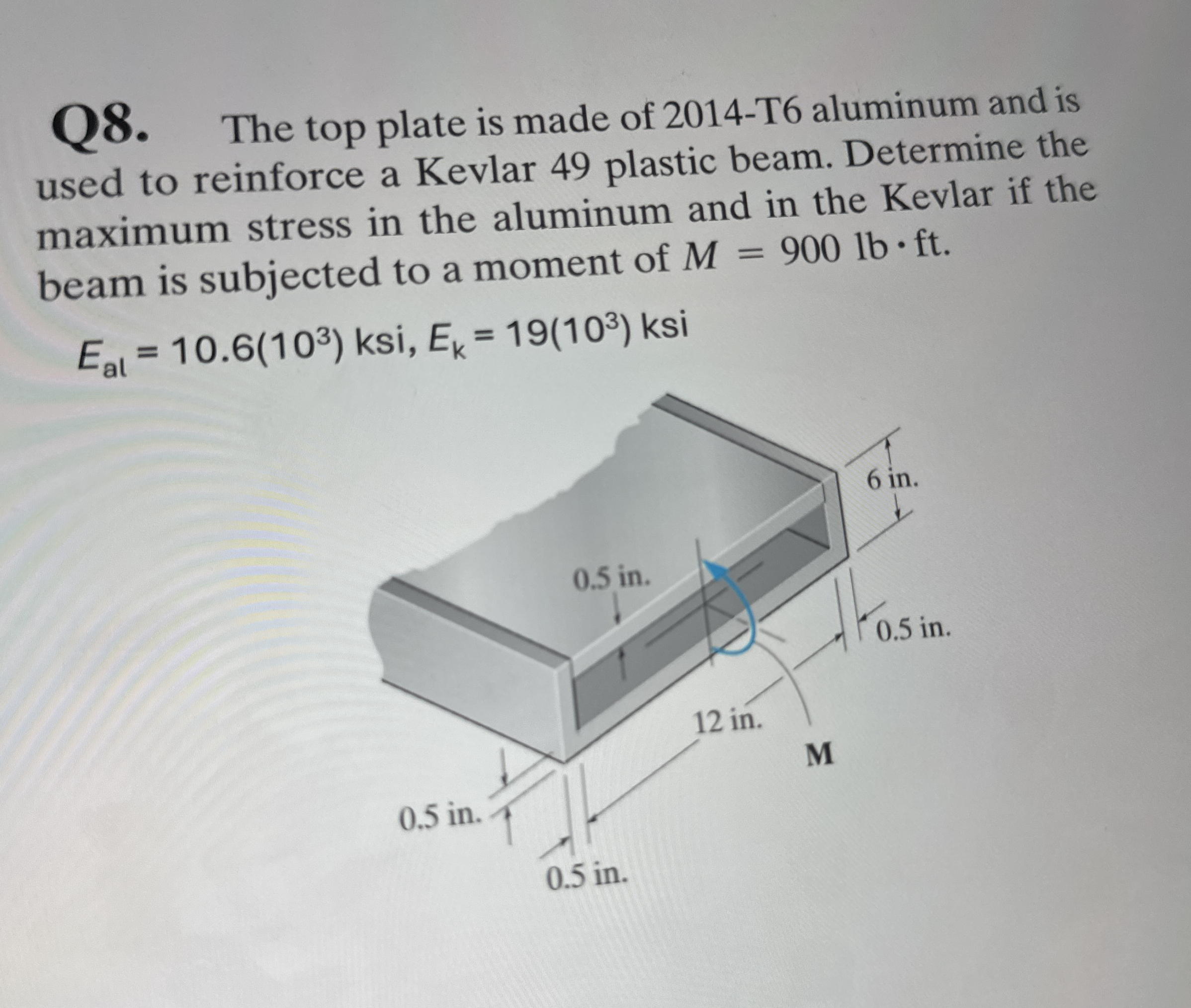 Q 8 . The top plate is made of 2 0 1 4 - T 6