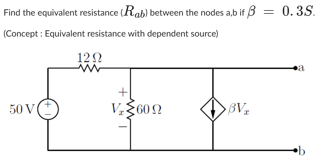 Find the equivalent resistance ( R a b ) between