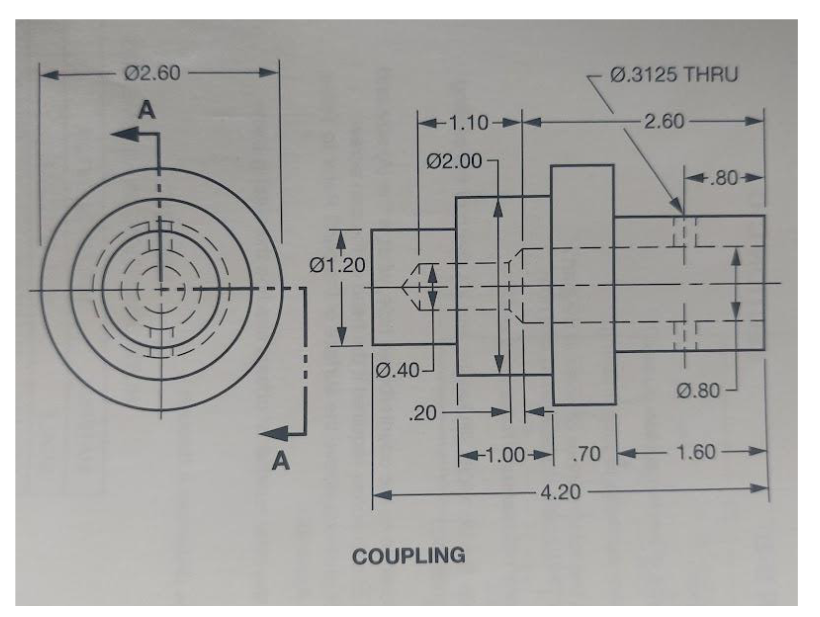 HAND DRAW the A - A half - section ( shown in the
