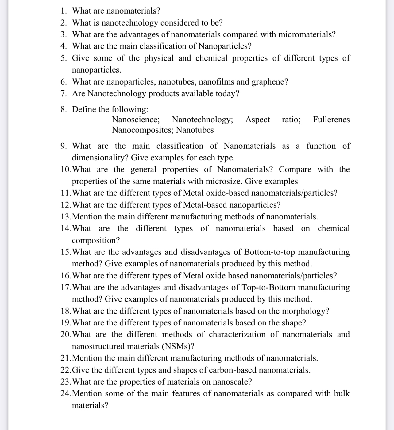 What are nanomaterials? What is nanotechnology