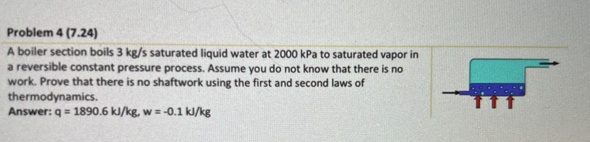 Problem 4 ( 7 . 2 4 ) A boiler section boils 3 k