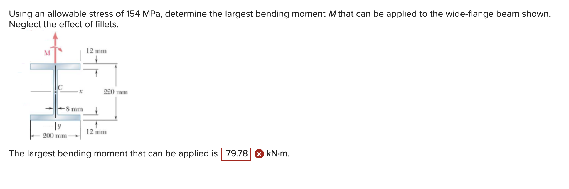 Using an allowable stress of 1 5 4 MPa ,