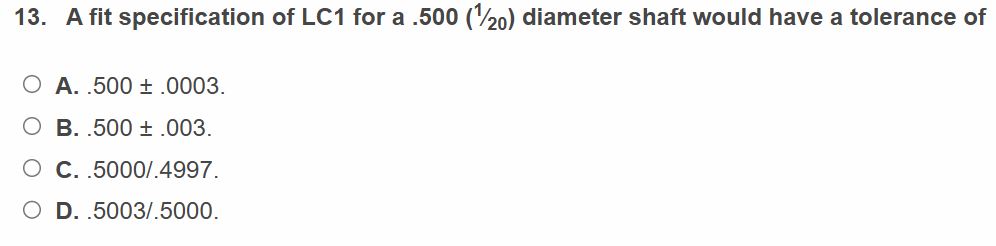 A fit specification of LC 1 for a . 5 0 0 ( ( 1 )