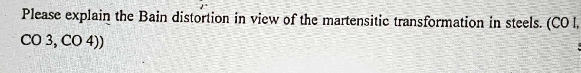 Please explain the Bain distortion in view of the