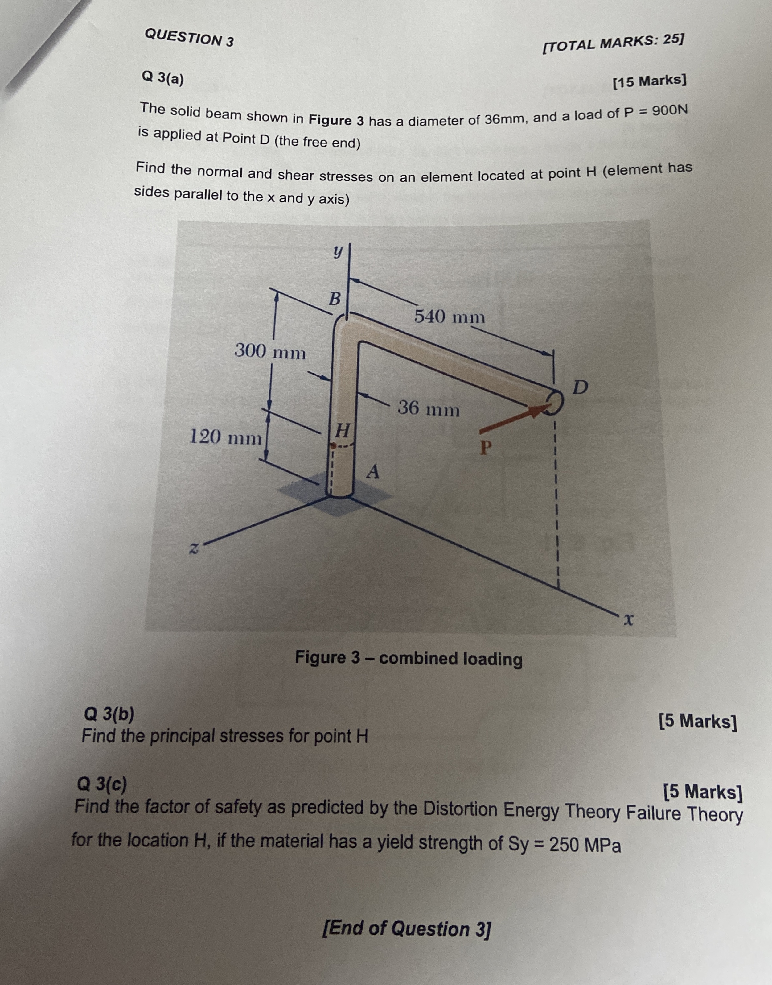 QUESTION 3 [ TOTAL MARKS: 2 5 ] Q 3 ( a ) [ 1 5