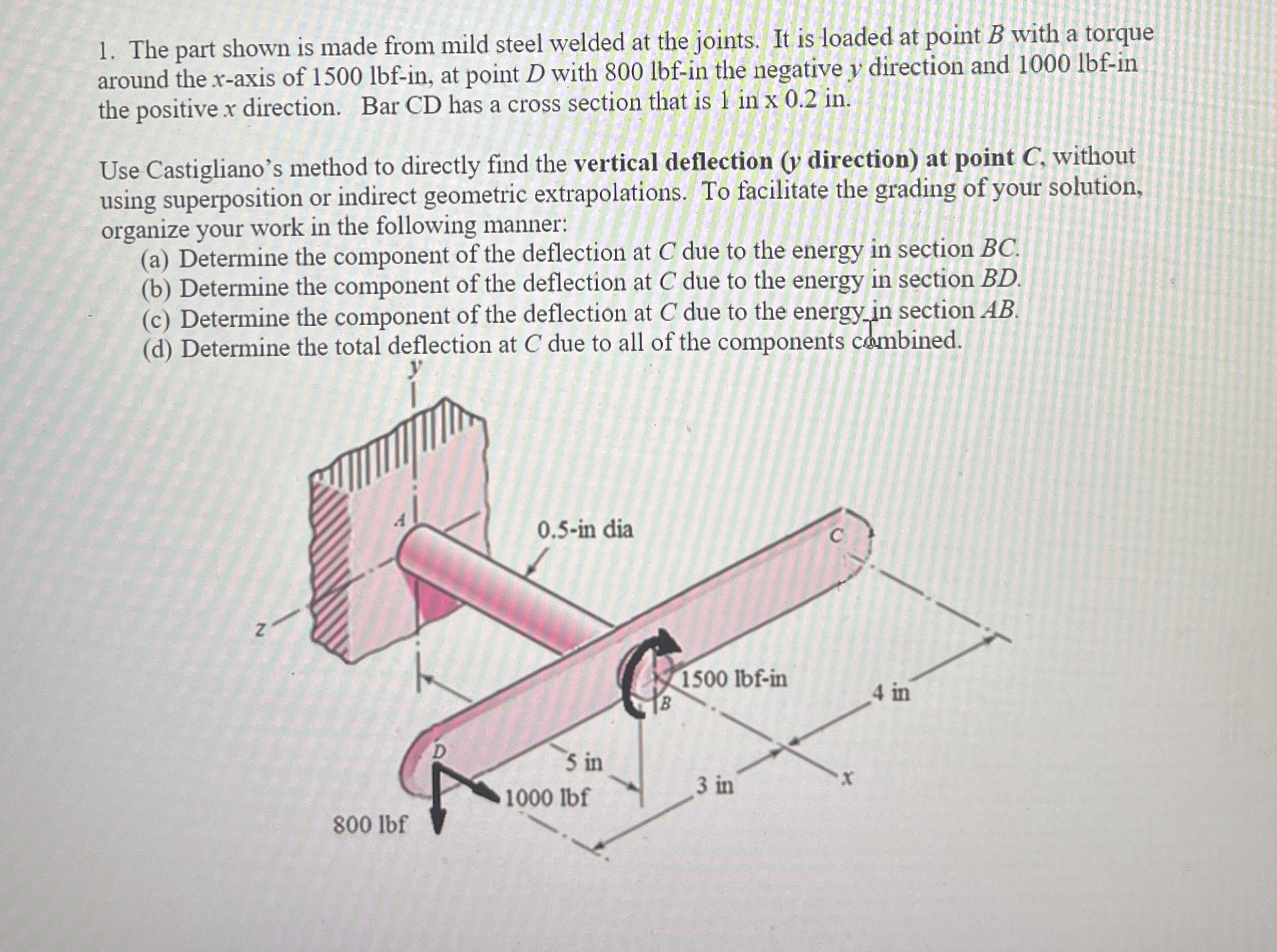 The part shown is made from mild steel welded at