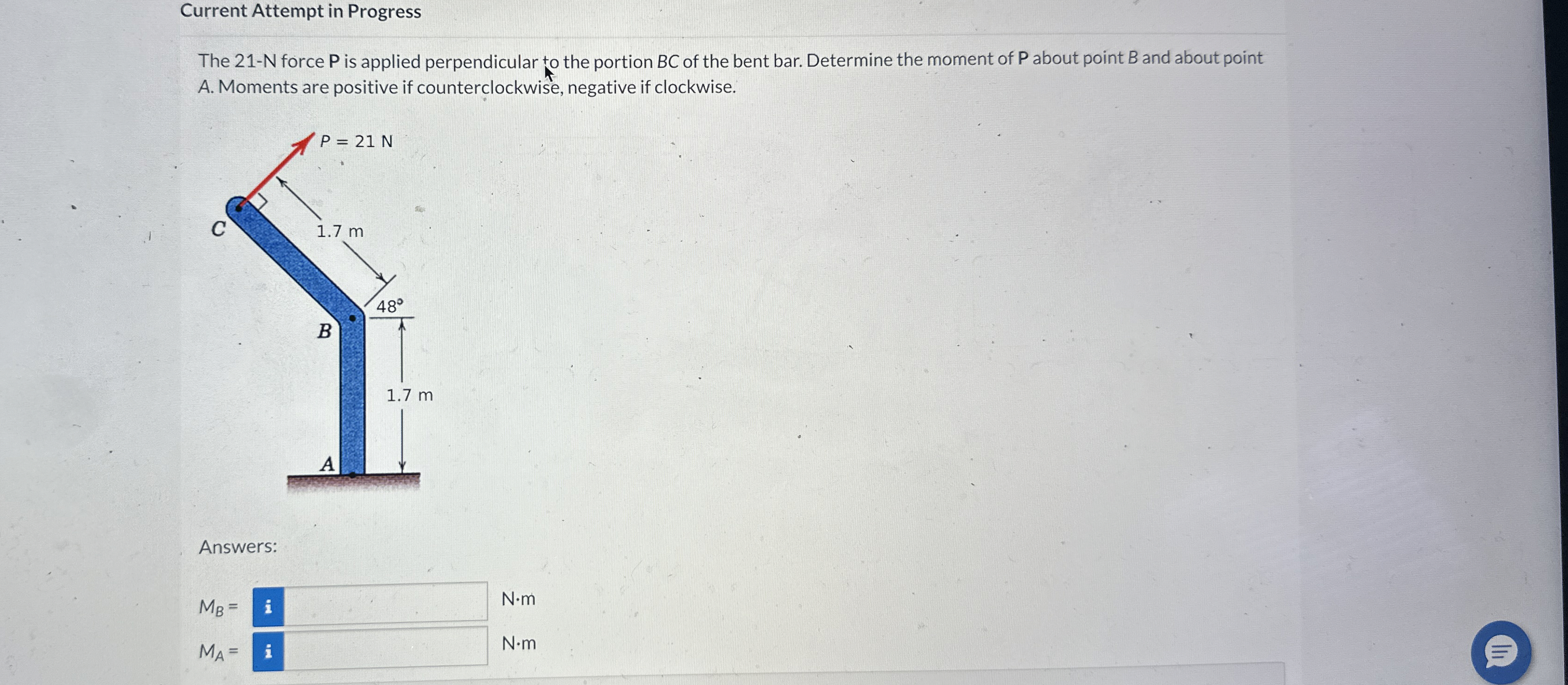 Current Attempt in Progress The 2 1 - N force P