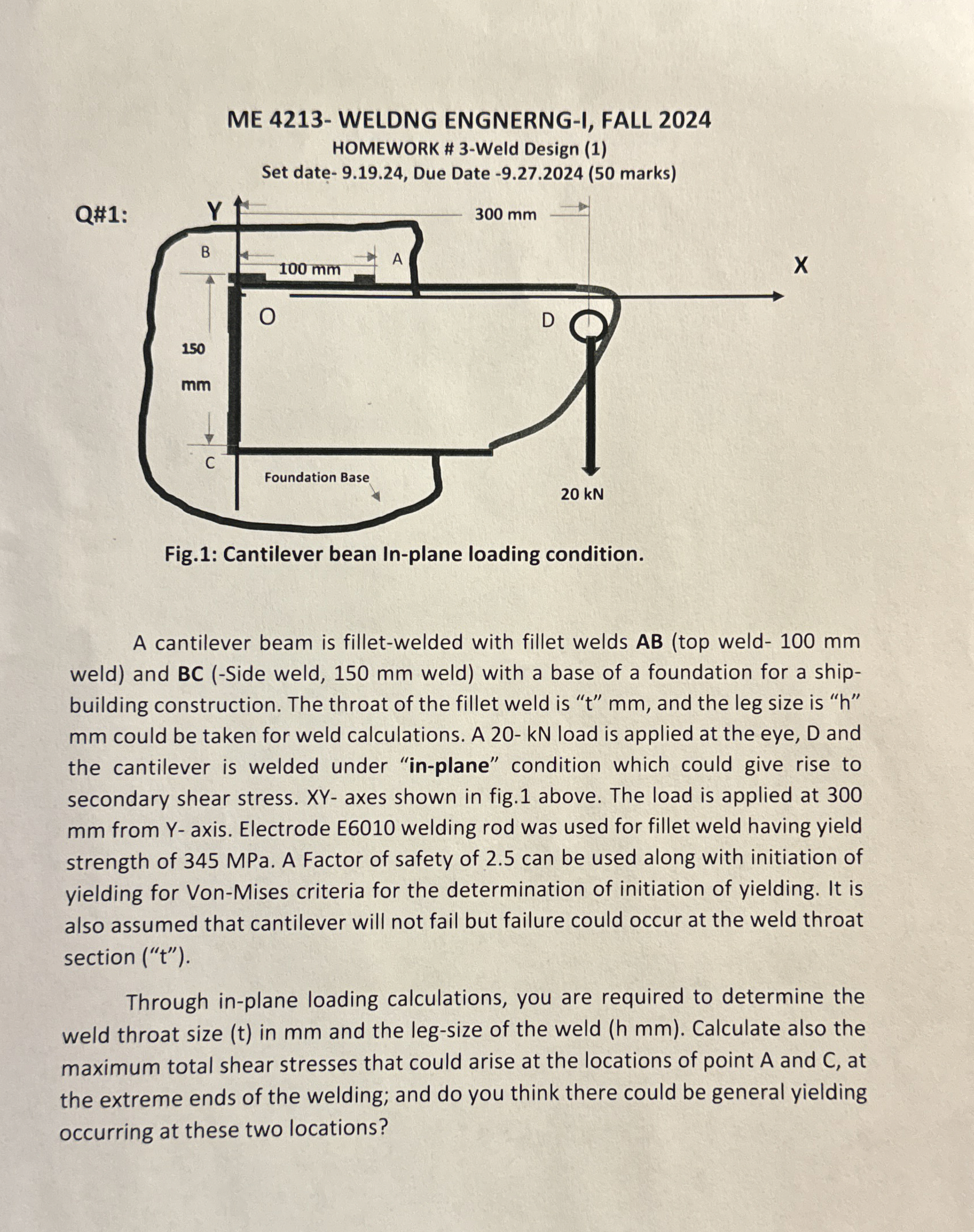 ME 4 2 1 3 - WELDNG ENGNERNG - I, FALL 2 0 2 4