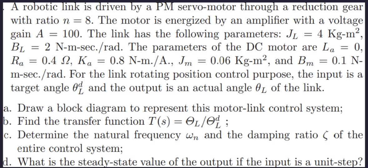 NO AI PLEASE: A robotic link is driven by a PM
