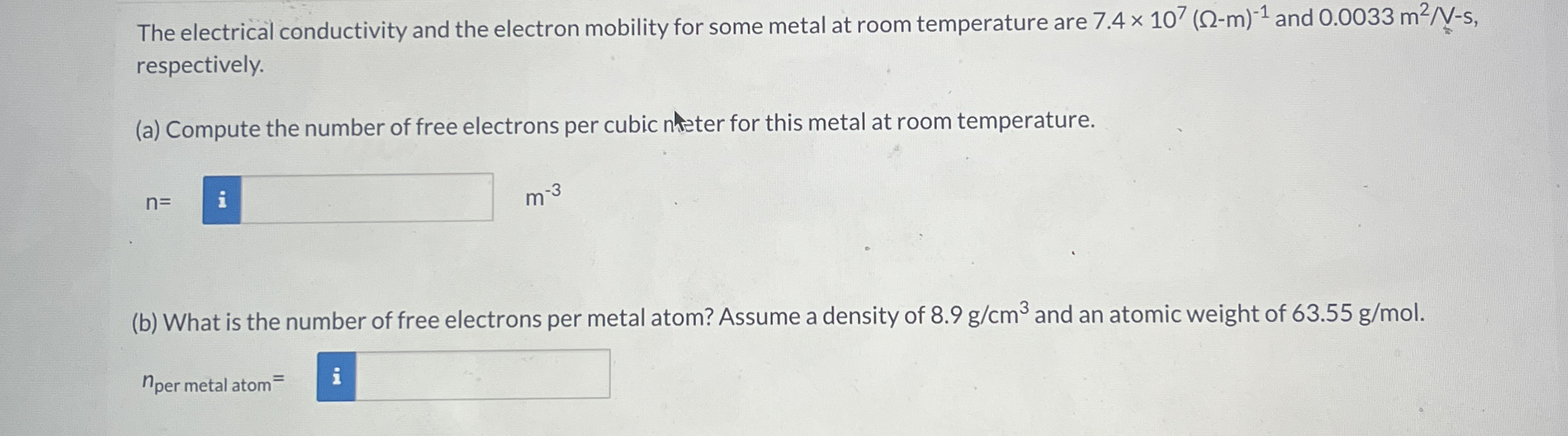 The electrical conductivity and the electron