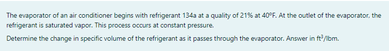 The evaporator of an air conditioner begins with