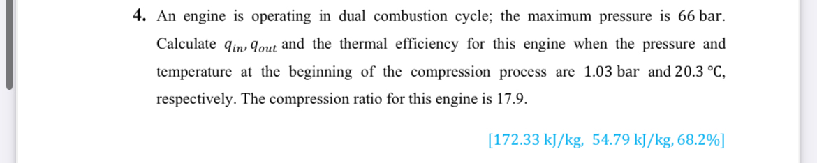 I want a manual solution An engine is operating